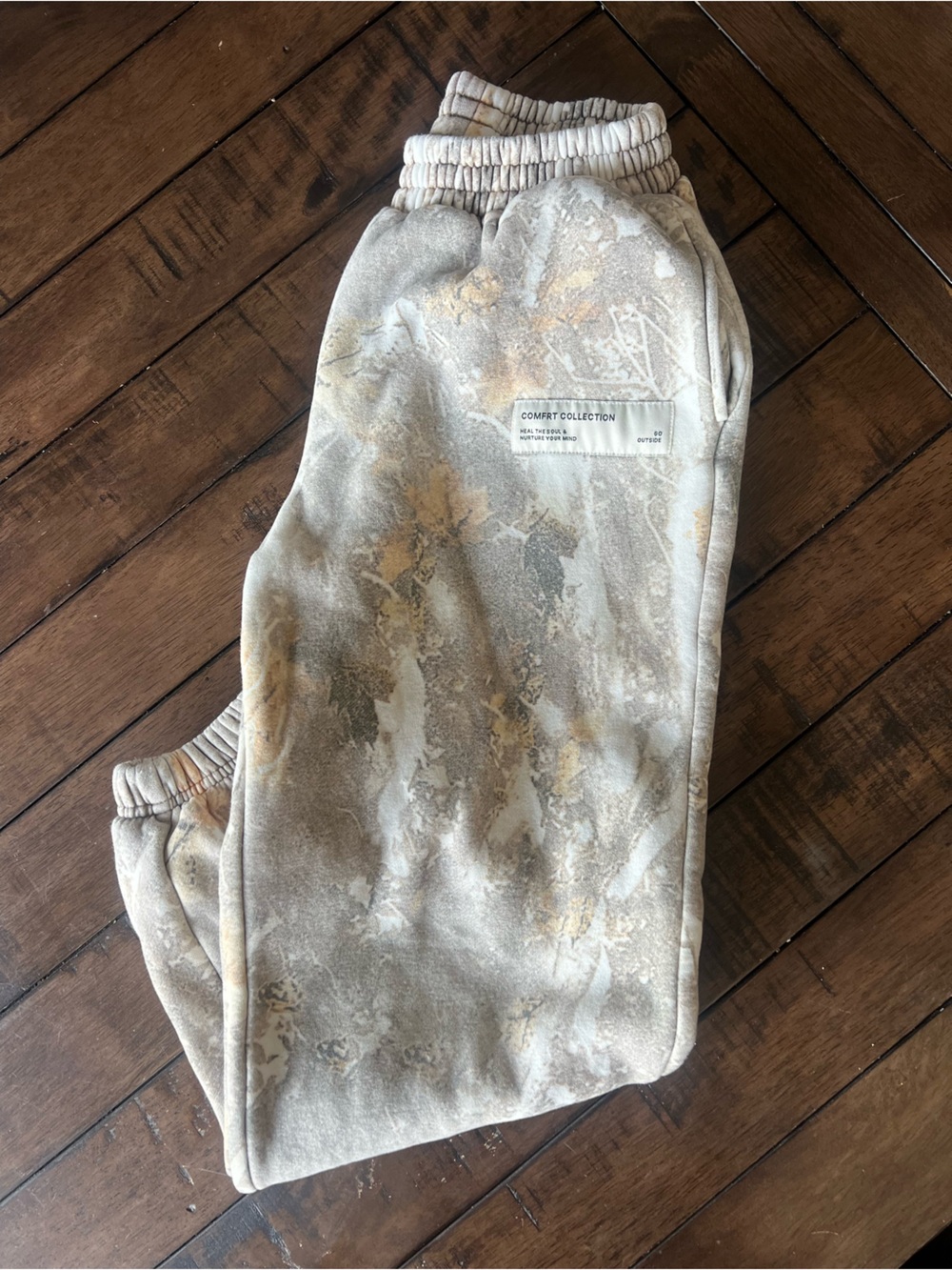 Kids Comfort Collection Neutral Camo Joggers - Cream & Tan